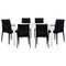 Leisuremod Mace 7-Piece Rectangular Outdoor Dining Set with 4 Side Chairs & 2 Armchairs, White/Black MT55WMC194A2BL - alternate 1