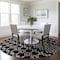 Homeroots 8' Black Ivory And Blue Round Geometric Washable Indoor Outdoor Area Rug 612174 - alternate 8