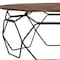 Homeroots 36" Brown And Black Solid Wood And Metal Round Coffee Table 520645 - alternate 8