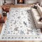 Jonathan Y Catmosphere Festive Feline Floral Border Non-Slip Machine-Washable Ivory 5 ft. x 8 ft. Area Rug ANM100E-5 - alternate 6