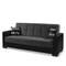Homeroots 87" Dark Gray And Black Chenille Sleeper Sofa And Toss Pillows With Brown Legs 607091 - alternate 1