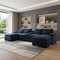 Homeroots 55" Blue Fabric Modular USB Sleeper Sofa 568288 - alternate 6