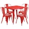 Flash Furniture Square 31.5" W, 31.5" L, 29.5" H, Metal, Red ET-CT002-4-30-RED-GG - alternate 1