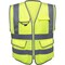 Neiko Medium Ultra Reflective Vest with Stripes & Zipper for Men and Women, Neon Yellow 53993A - alternate 1