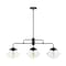 Jonathan Y Avery 37.5" 3-Light Industrial Farmhouse Rustic Iron/Glass Linear LED Pendant, Oil Rubbed Bronze/Clea JYL7588A - alternate 10