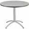 Iceberg CafeWorks Cafe/Breakroom Table, Gray Laminated Melamine Top, Silver Steel Frame, 36 in Dia x 30 in H 65621 - alternate 1
