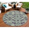 Homeroots 8' Blue And Purple Round Geometric Washable Indoor Outdoor Area Rug 609004 - alternate 1