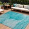 Homeroots 9' X 12' Teal Abstract Washable Non Skid Indoor Outdoor Area Rug 559782 - alternate 1