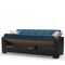 Homeroots 87" Blue Microfiber And Faux Leather Sleeper Sofa And Toss Pillows With Brown Legs 607176 - alternate 8