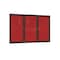 Ghent 3 Door Enclosed Fabric Bulletin Board, Walnut Wood Frame, 4'H x 8'W, Red PN34896F-98 - alternate 1