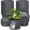 Lifemaster 10-Inch Whiskey Barrel Planters, Durable Plastic Pots with Drainage and Saucer, 20PK LMPBP20GRY20 - alternate 1