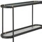 Homeroots 52" Black and Clear Glass Solid Wood and Steel Oval Console Table With Shelf 668876 - alternate 8
