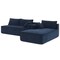 Homeroots 72" Dark Blue Fabric Modular Sleeper Sofa 568306 - alternate 13