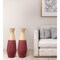 Uniquewise Set of 2 31.5 inch Tall Handcrafted Bamboo Floor Vase, Burgundy and Natural Finish QI003353R.L.2 - alternate 8