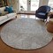 Homeroots 8' Gray Brown And Ivory Round Abstract Washable Indoor Outdoor Area Rug 597024 - alternate 7