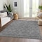 Homeroots 5' X 8' Gray Silver And Charcoal Floral Washable Indoor Outdoor Area Rug 582273 - alternate 6