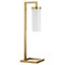 Homeroots 26" Brass Metal Arched Table Lamp With White Cylinder Shade 524449 - alternate 1