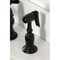 Kingston Brass Bridge Kitchen Faucet with Brass Sprayer, Matte Black KS3270BEXBS - alternate 6