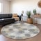 Homeroots 8' Gray Silver And Ivory Round Polka Dot Washable Indoor Outdoor Area Rug 594252 - alternate 7