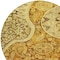 Homeroots 8' Terra Cotta Brown And Gold Round Floral Medallion Washable Indoor Outdoor Area Rug 603205 - alternate 7