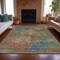 Homeroots 10' X 14' Denim Blue Beige And Copper Abstract Washable Indoor Outdoor Area Rug 630734 - alternate 6