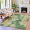 Homeroots 9' X 12' Fern Green And Beige Abstract Washable Indoor Outdoor Area Rug 630685 - alternate 1