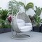 Leisuremod Mendoza Light Grey Wicker Hanging 2 person Egg Swing Chair with Light Grey Cushions MSCLGR-53LGR - alternate 9