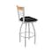 Holland Bar Stool Co Eleanor 36in Swivel Extra Tall Bar Stool, Anodized Nickel Finish, Medium Back and Black Vinyl Seat 880 - alternate 1