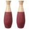 Uniquewise Set of 2 31.5 inch Tall Handcrafted Bamboo Floor Vase, Burgundy and Natural Finish QI003353R.L.2 - alternate 1