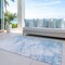 Homeroots 9' X 12' Sky Blue Denim Blue And Silver Abstract Washable Indoor Outdoor Area Rug 582222 - alternate 9