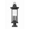 Z-Lite Tiberius 4 Light Outdoor Pier Mounted Fixture, Black/Clear Seedy, 9 In W x 27.25 In H 5017PHBR-533PM-BK - alternate 6