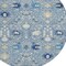 Homeroots 8' Denim Blue Ivory And Beige Round Oriental Washable Indoor Outdoor Area Rug 598036 - alternate 7
