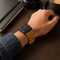 Elegani Leather Band Compatible with Apple Watch 40mm, Yellow, Silver, Black, Rose Gold, Yellow Gold Buckle SDQR-YLW-40 - alternate 4