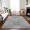 Homeroots 10' X 14' Silver Gray And Charcoal Striped Washable Indoor Outdoor Area Rug 578003 - alternate 7