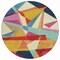 Homeroots 8' Ivory Orange And Burgundy Round Geometric Washable Indoor Outdoor Area Rug 616696 - alternate 5