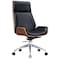 Homeroots Black Rosewood and Silver Adjustable Height Swivel Rolling Executive Office Chair 644526 - alternate 9