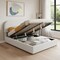 Homeroots White Boucle Upholstered Full Bed Frame With Hydraulic Lift Storage 590436 - alternate 8