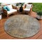 Homeroots 8' Gray Silver And Charcoal Round Abstract Washable Indoor Outdoor Area Rug 577651 - alternate 1