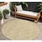 Homeroots 8' Gold And Beige Round Geometric Washable Indoor Outdoor Area Rug 594997 - alternate 1