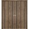 Sartodoors Sliding Closet Double Bi-fold Doors, Planum 0016 Walnut and Aluminum Strips, Sturdy Tracks Moldings PLANUM0016DBF-WLN-96 x 84 (4* 24x84) - alternate 1