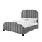 Homeroots Gray Solid Wood Queen Tufted Upholstered Velvet Bed with Nailhead Trim 544920 - alternate 7