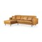 Homeroots Tan Genuine Leather L Shaped Sofa and Chaise Sectional With Toss Pillows 607314 - alternate 5