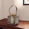 Homeroots 7" Natural And Brown Distressed Lattice Iron And Wood Tabletop Lantern Candle Holder 516472 - alternate 4