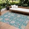 Homeroots 8' X 10' Teal Blue Pink And Ivory Floral Washable Indoor Outdoor Area Rug 605340 - alternate 1
