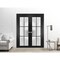Sartodoors Slab Barn Door Panel Frosted Glass Lite Planum 2122 Black 28x84 Solid Core Modern Interior PLANUM2122S-BLK-28 x 84 - alternate 3