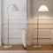 Jonathan Y Devon 60.5" Modern Glam Metal Arc LED Floor Lamp w/ Pleated Shade w/ Marble Base, Brass Gold/White JYL1148C - alternate 9