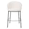 Homeroots 30" Ivory And Black Shearling And Steel Bar Height Bar Chair 555691 - alternate 8