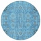 Homeroots 8' Sky Blue And Gray Round Oriental Washable Indoor Outdoor Area Rug 582064 - alternate 7