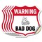 Signmission Dog Warning Shield Sign Bad Dog, 4 inch X 4 inch, Vinyl Decal, 5PK SHI-D-5PACK-4-377 - alternate 1