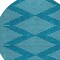 Homeroots 8' Teal Blue And Ivory Round Geometric Washable Indoor Outdoor Area Rug 598624 - alternate 4